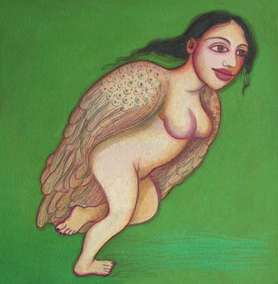 Medium: 'Gouache on Paper', Size: '19 x 18 cm'