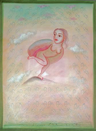 Medium: 'Gouache on Paper', Size: '75 x 55 cm'
