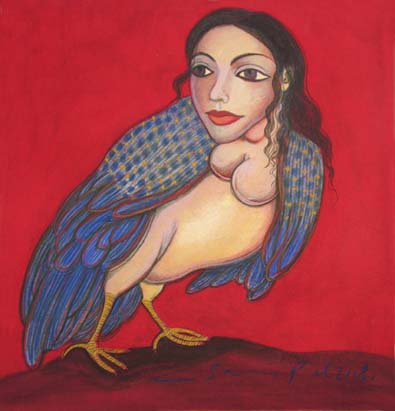 Medium: 'Gouache on Paper', Size: '19 x 18 cm'