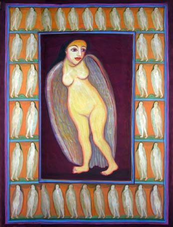 Medium: 'Gouache on Paper', Size: '100 x 75 cm'