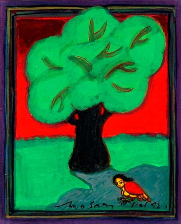 Medium: 'Gouache on Paper', Size:'18 x 15 cm'