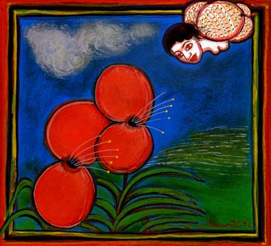 Medium: 'Gouache on Paper', Size:'17 x 16 cm'