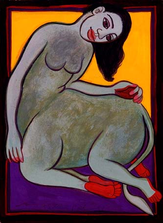 Medium: 'Gouache on Paper', Size:'23 x 17 cm'