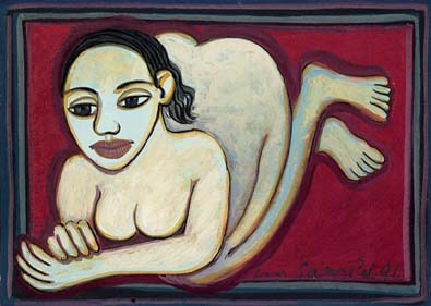 Medium: 'Gouache on Paper', Size: '13 x 19 cm'