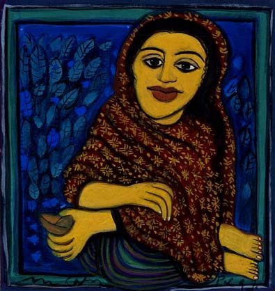 Medium: 'Gouache on Paper', Size: '16 x 15 cm'