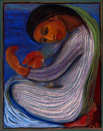 Medium: 'Gouache & Soft Pastel on Paper', Size: '71 x 56 cm'