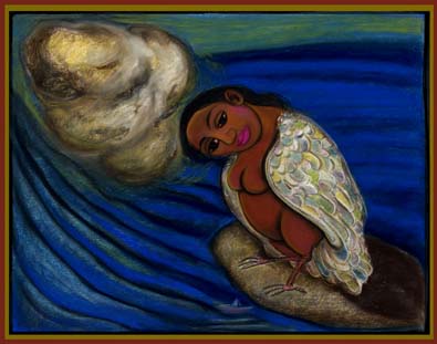 Medium: 'Gouache & Soft Pastel on Paper', Size: '56 x 71 cm'